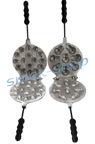 TWO METAL MOLD 16 RUSSIAN ORESHKI + MUSHROOMS + RECIPE!