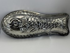 XL Vintage Fish Mold Aluminum Jello Aspic Baking Mold Wall Hanging Kitchen Decor