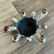 Splash Wine Bottle Coaster Holland Boone Polished Pewter Decorative Art Barware