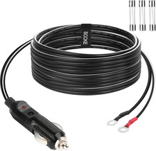Heavy-Duty 14AWG 20A Male Plug Cigarette Lighter Adapter Power Supply Cord with