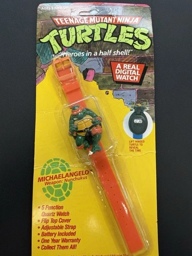 Vtg 1989 TMNT RAPHAEL Digital Watch NEW Sealed Card Hope Industries Ninja Turtle