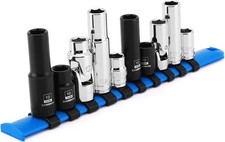 10-piece Shallow Deep Impact Socket Flex Socket Set - 10mm 14 38 Drive