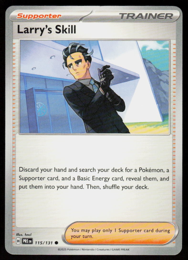Larry's Skill 115/131 Common Prismatic Evolutions Pokemon Near Mint