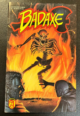 BADAXE 1 Foust Adventure Comics 1989 Indie Fantasy Barbarian Comedy Skeleton
