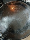 Favorite Piqua Ware #12 14" Cast Iron Skillet Pan Smiley Logo Flat Very Good Cnd — photo 3