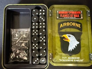 Flames Of War Set di dadi e gettoni in latta 101a divisione aviotrasportata americana