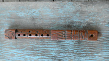 Hand Carved Wooden Flute Made in Bolivia 13"