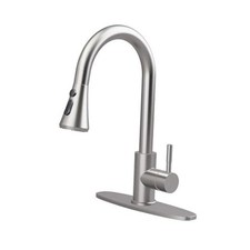 Kitchen Faucets Kitchen Faucet with Pull-Down Sprayer, Brushed Nickel Modern