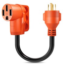 30 Amp to 50 Amp RV Generator Adapter Cord 4 Prong NEMA L14-30P Locking Male Plu