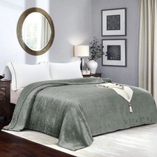 Large Fleece Blanket Super Soft Reversible Bed Sofa Throw Single Double King