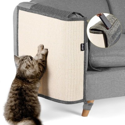 Large Sisal Cat Scratching Mat for Couch Arm Sofa Corner Right Dark Gray