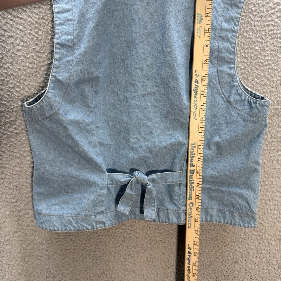 Chaleco On The Verge vintage para mujer tapiz de mezclilla mediano abuela cabaña años 90 Foto 4 de 4