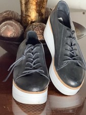 Steve Madden Kimber Platform Sneakers Black Leather Women s Size 10M