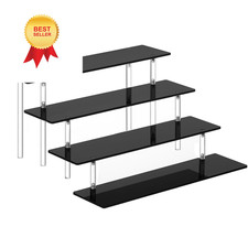 HENABLE 4 Tier Perfume Organizer Stand, Acrylic Risers Display 4-Tier, black