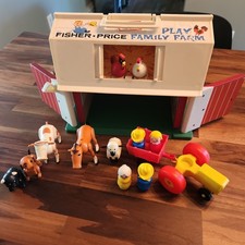 Vintage 1967 Fisher-Price Play Family Farm w/ Accessories, Little People Animals