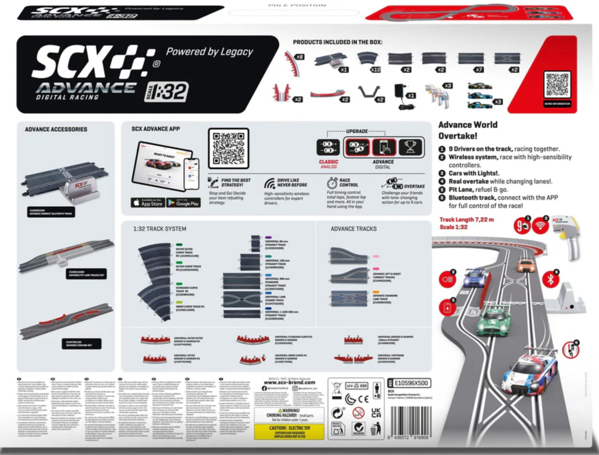 SCX 1/32 Scale ADVANCE 2.0 Pole Position wireless race set with