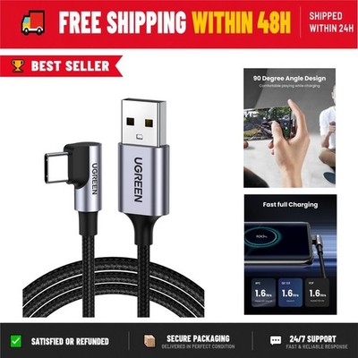 UGREEN Right Angle USB C Cable 6.6FT Type C to USB A 90 Degree Charger