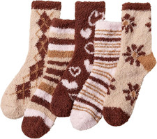 Fuzzy Socks for Women, Fluffy Cozy Slipper Socks Christmas Valentines Day Gift,