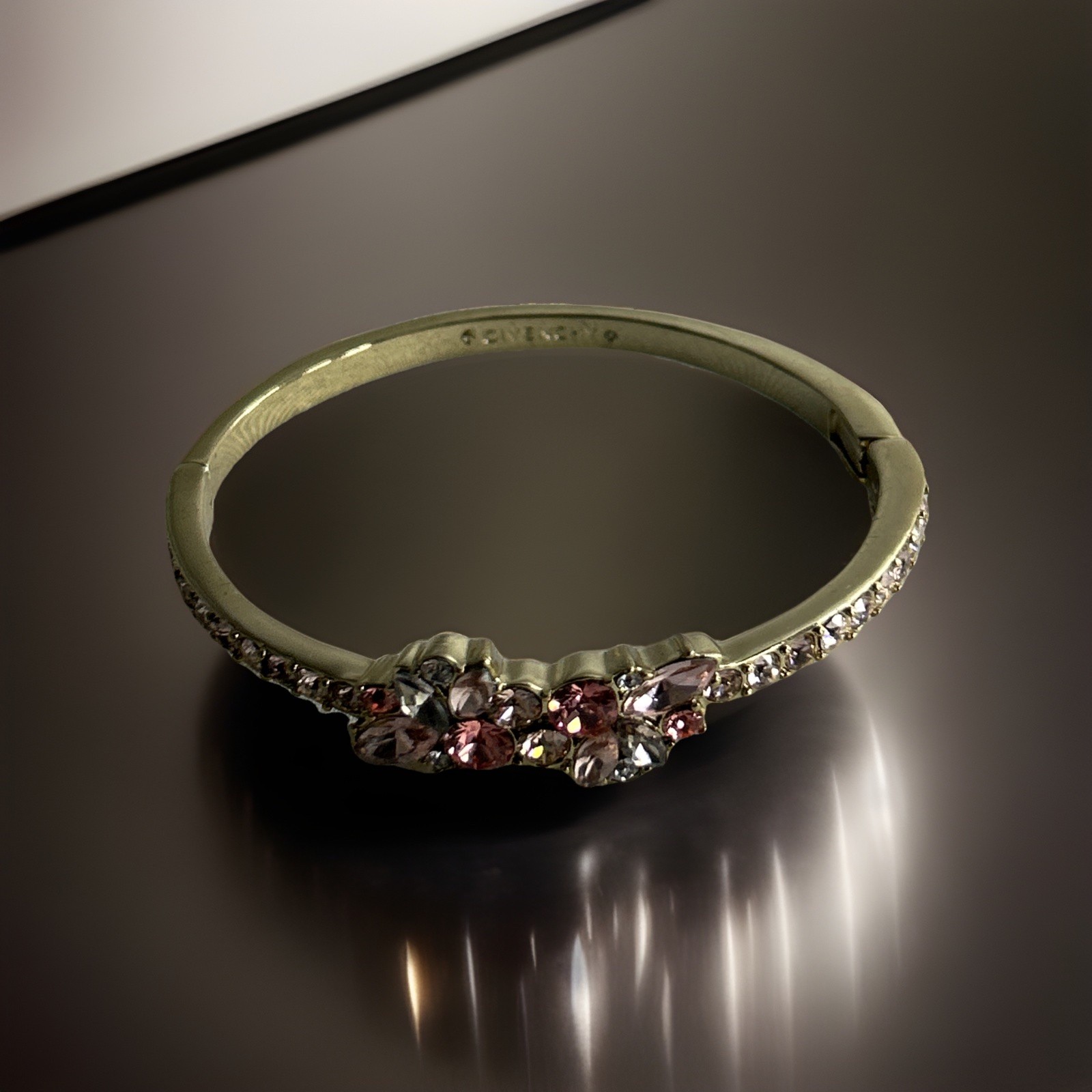 Givenchy Bracelet Cluster Bangle Pink Flower Clea… - image 1