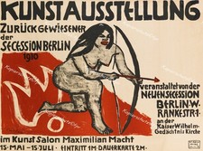 Max Pechstein Secession Berlin 1910 Plakat Akt Erotik Schütze Bogenschützin Jagd