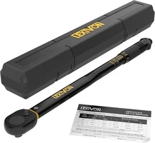 LEXIVON Torque Wrench 1/2-Inch Drive Click 1/2"DR. 10~150 FT-LB, Black 