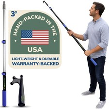 EVERSPROUT 1.5-to-3ft Durable Telescoping Boat Hook   3' Pole, Blue