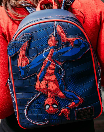 Exclusive Loungefly Marvel Spider-Man Upside Down Web Mini Backpack Bag NWT