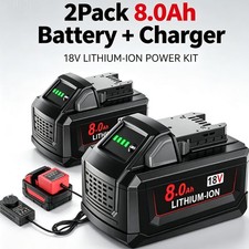 2x 8.0AH Battery and Charger For Milwaukee for M18 Extended Capacity 48-11-1860