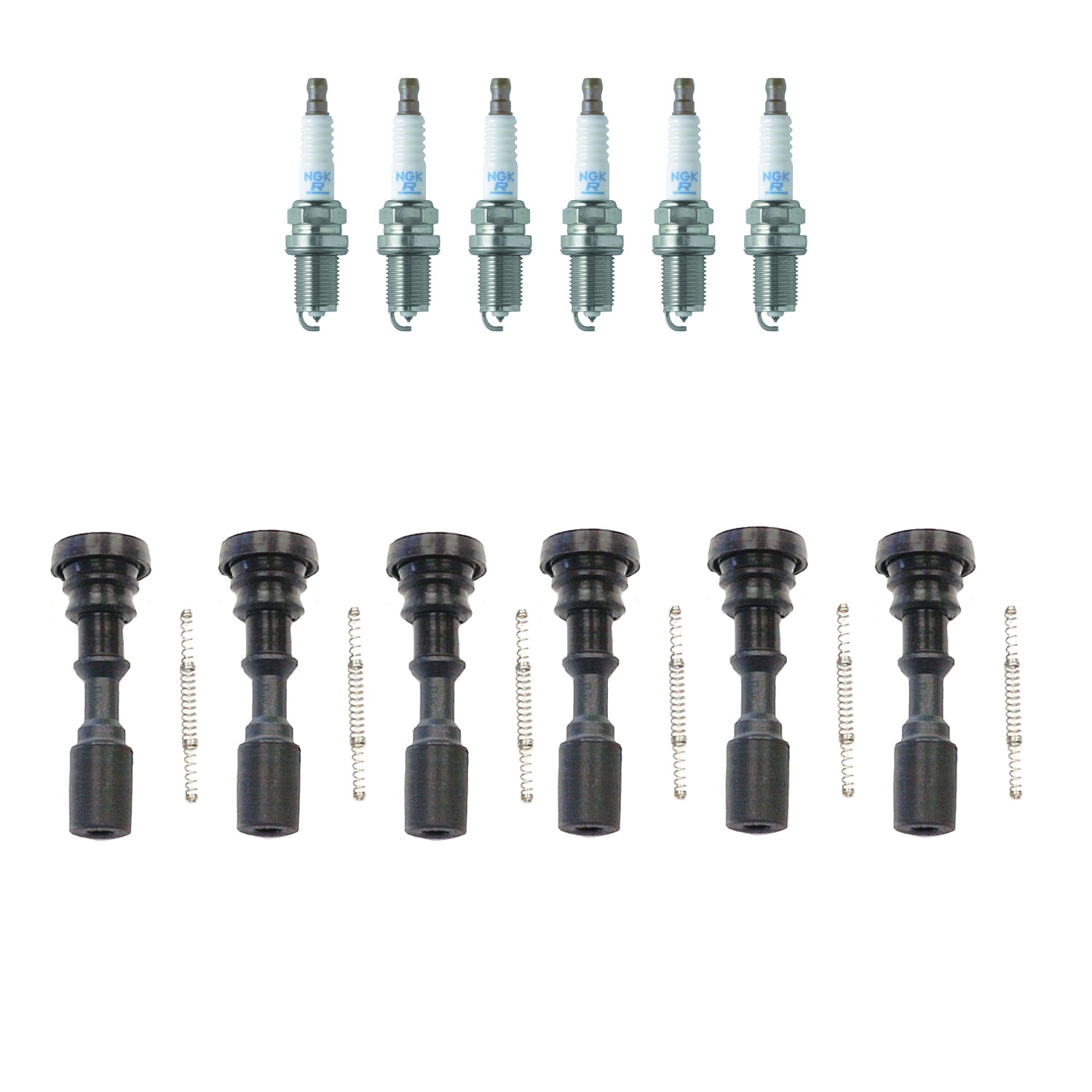 NGK 6 Laser Platinum Spark Plugs  Denso Coil Boots Kit for Amanti Santa Fe V6