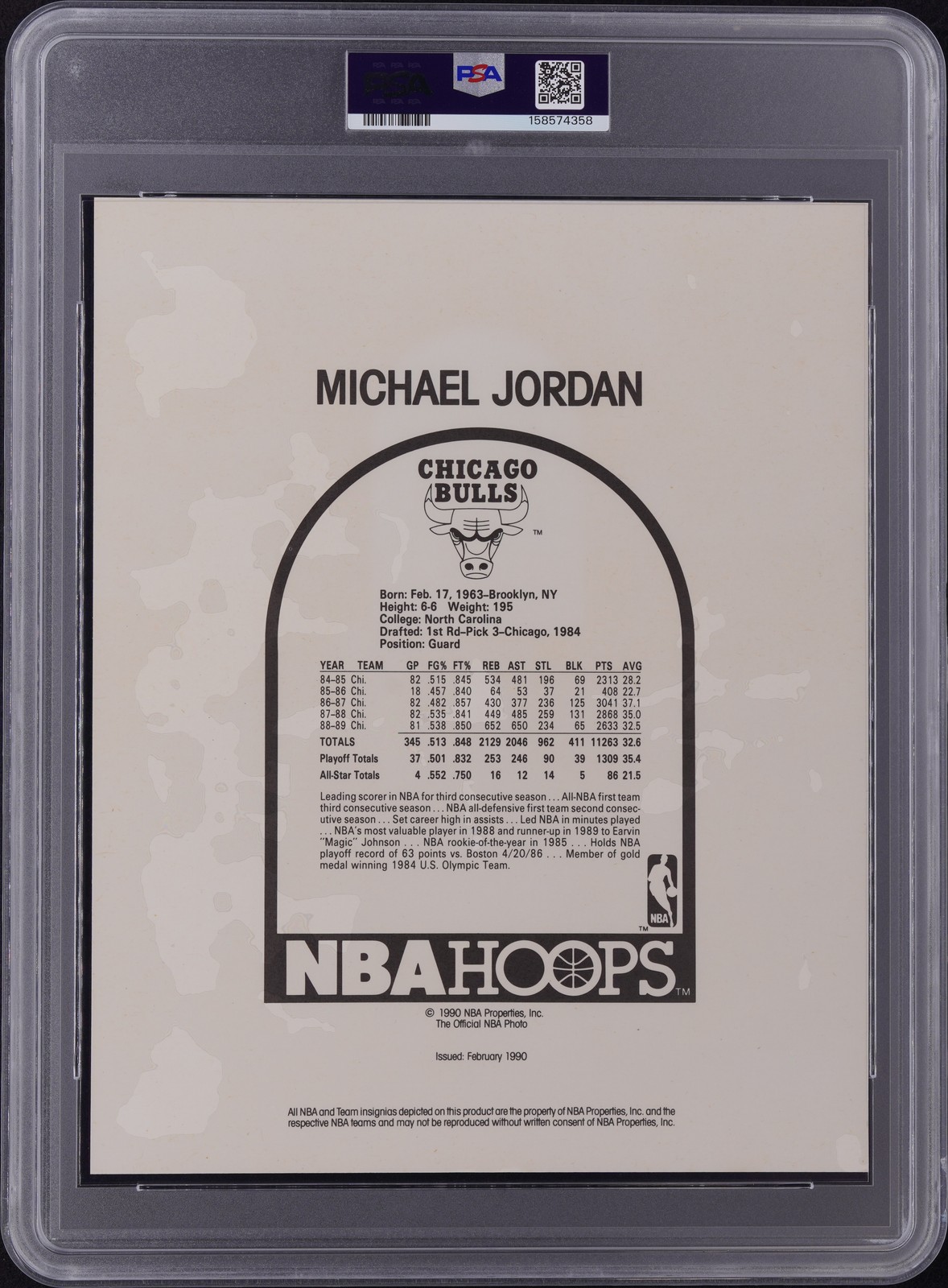 Hoop Cream 1990 HOOPS ACTION #90N1 MICHAEL JORDAN PSA 4 | eBay