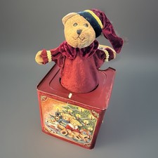 Russ Berrie Christmas Teddy Bear Jack-in-the-Box.
