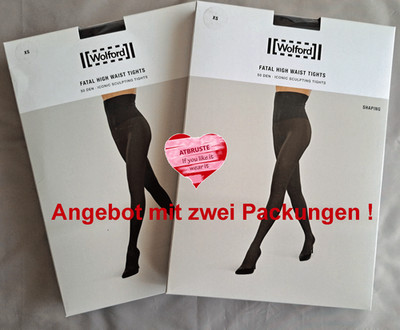 DOPPEL PACK     Wolford Fatal High Waist Tights    XS   black ...  2 Pack