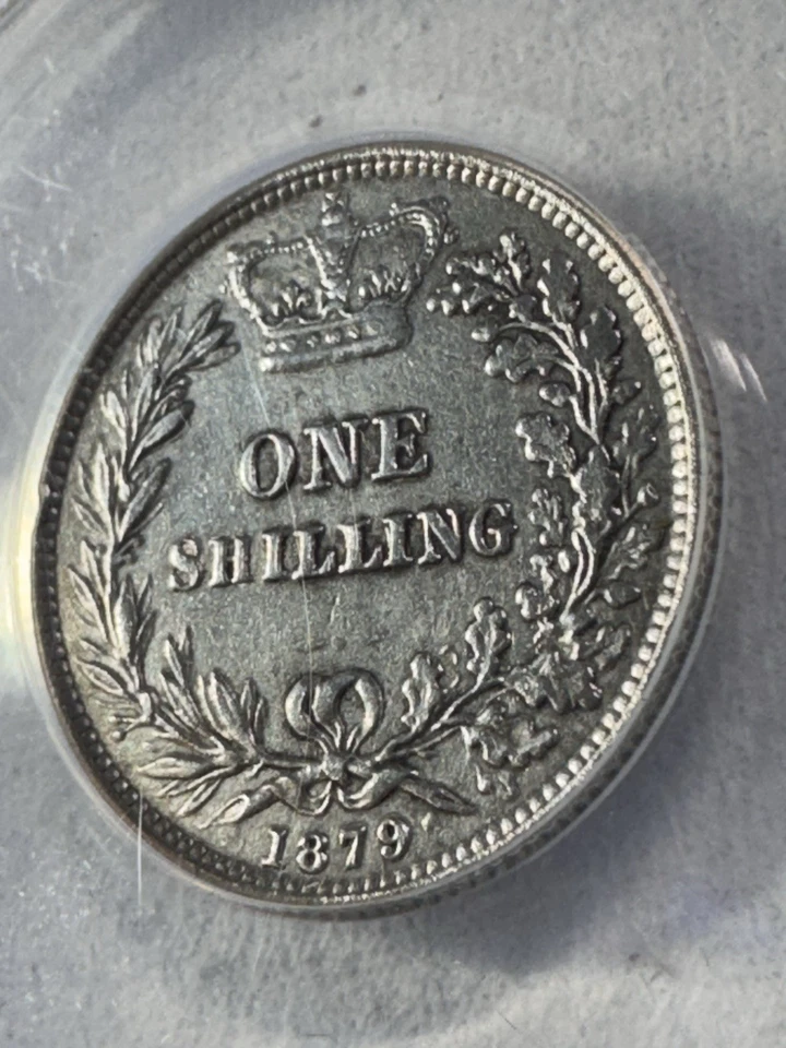 1879 Great Britain 1 Shilling Graded XF 40 Details Whizzed by ANACS - Image 3 of 4