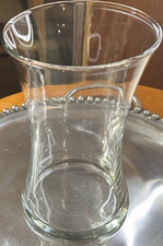 Clear Glass Cylinder Flower Vase 7" x 5" Decorative Polished Contemporary