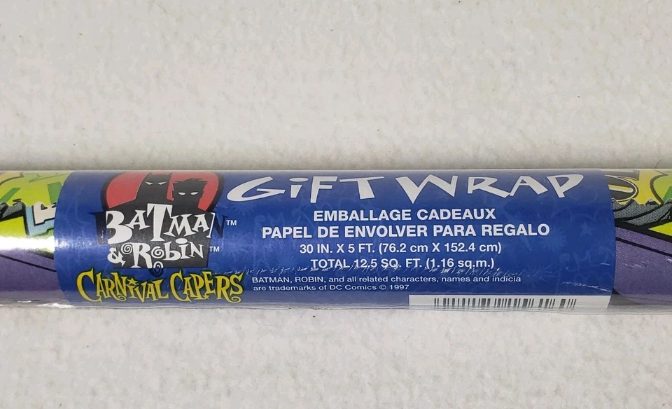 Batman The Animated Series Robin Joker Batgirl Wrapping Paper Gift Wrap 1997 DC - Image 2 of 4