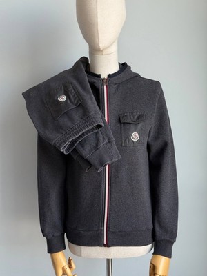Moncler Grey Tracksuit Set Hoodie & Joggers Logo Patch 14A (Men XS/S)