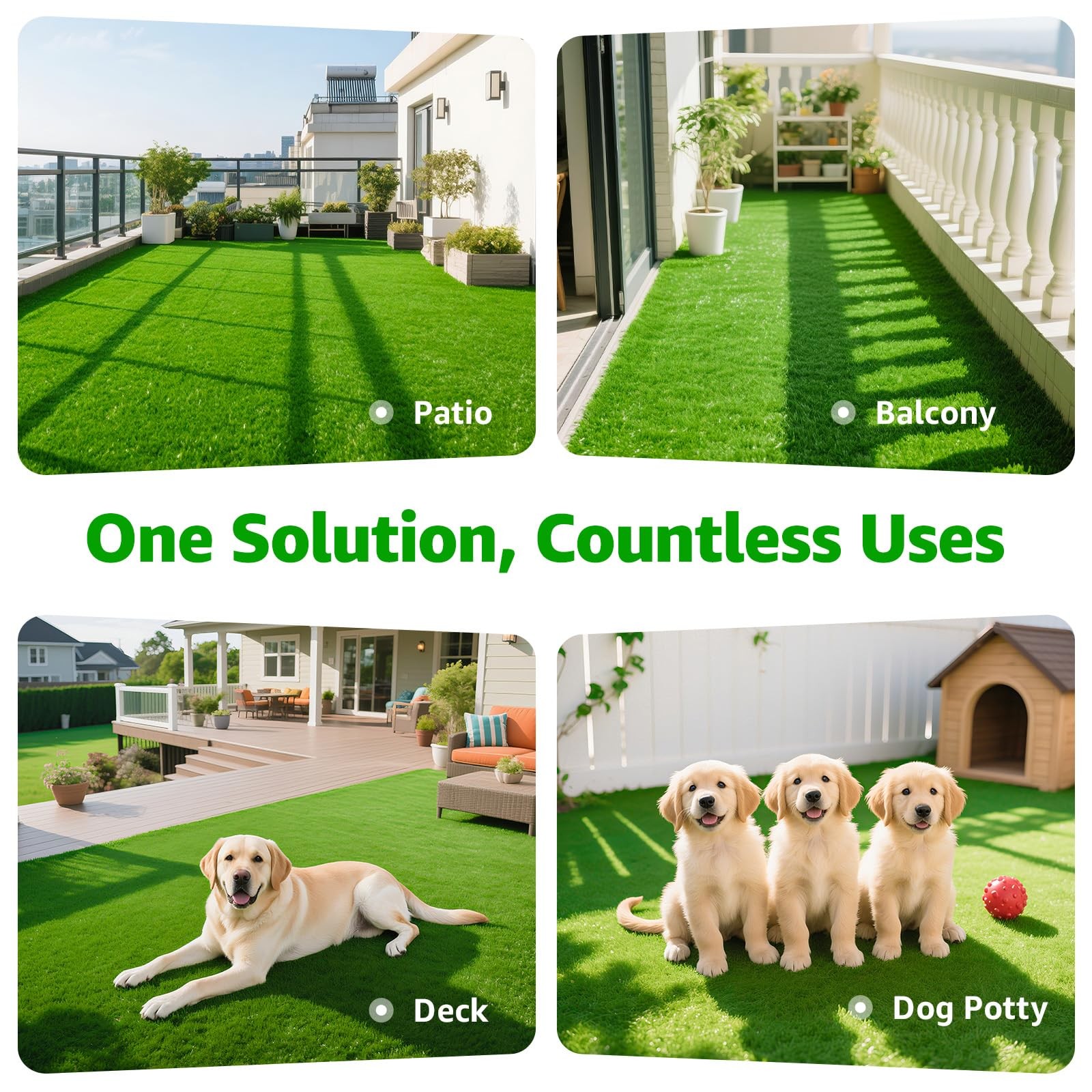 Artificial Grass Turf Outdoor for Garden Landscape Decoration, Fake Rug Mat w...