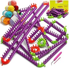 Adjustable Loom Knitting Kit, up to 21 Different Sizes and Shapes Knitting Loom