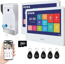 1080P Video Door Phone Apartment Doorbell Intercom System,10 Inch Wired Touch