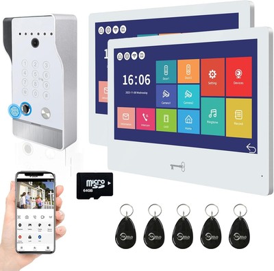 10-Inch Wired 1080P VideoDoorbell Intercom Systemfor Apartments with Touchscreen