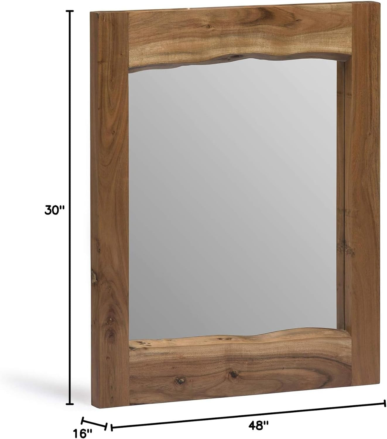 Live Edge Media Console & 24" Mirror Set with Hairpin Legs by Alaterre