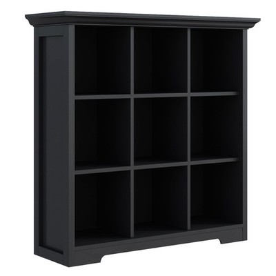 Cube Storage Bookcase 9 Wooden Shelf Cabinet Black OSCHF Base Tiers Floor Open