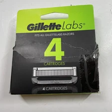 Gillette Labs Razor Blades Refill 4 Cartridges, NEW FREE SHIP (OPEN BOX)