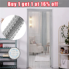 Aluminium Door Fly Screen Metal Chain Curtain Insect Pest Blinds 210cm x 90cm UK