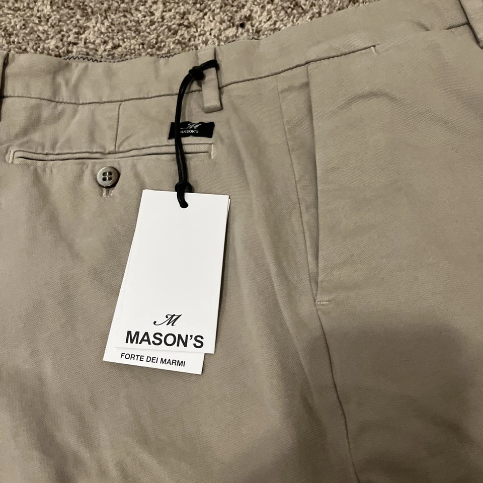 Masons New York Hombre Chino Pantalones en Gabardina Elástica Calce Regular Talla 52 Foto 2 de 2