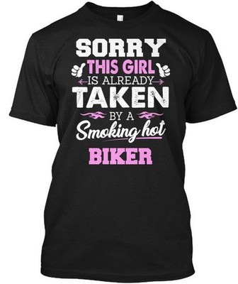Biker Cool Gift For Girlfriend Or Wife Of T-Shirt Made in the USA Size S to 5XL