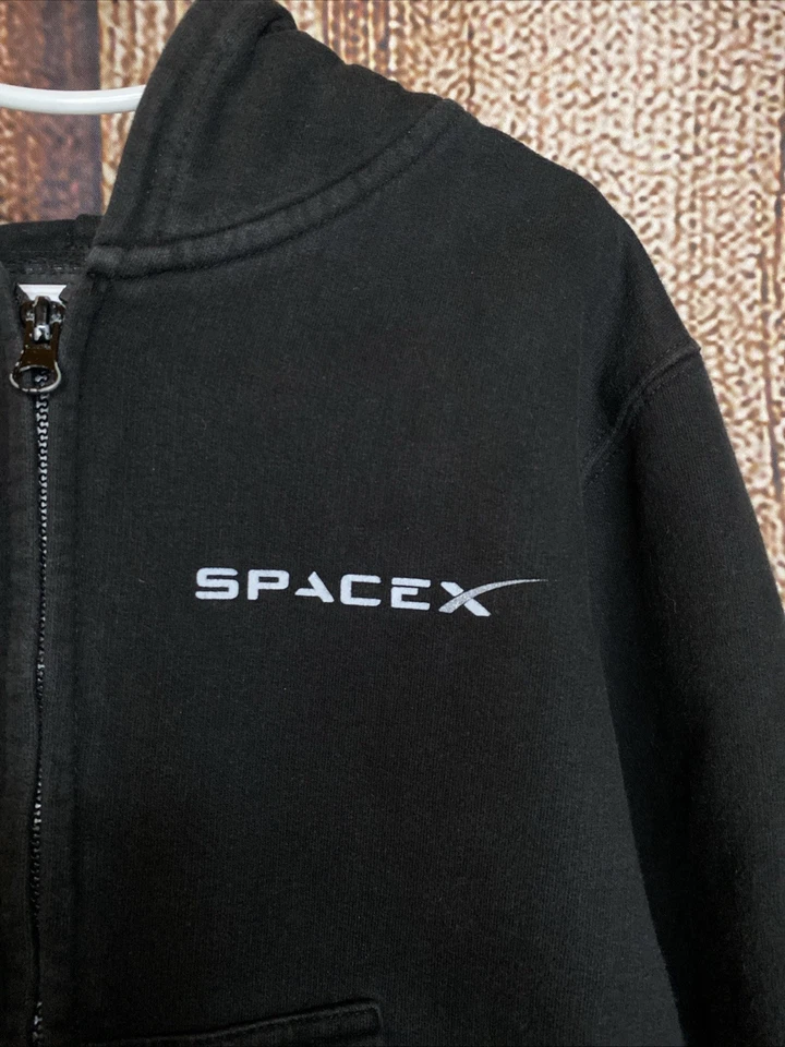 Spacex Youth Official Zip Up Hoodie Size Small Black - Image 2 of 4