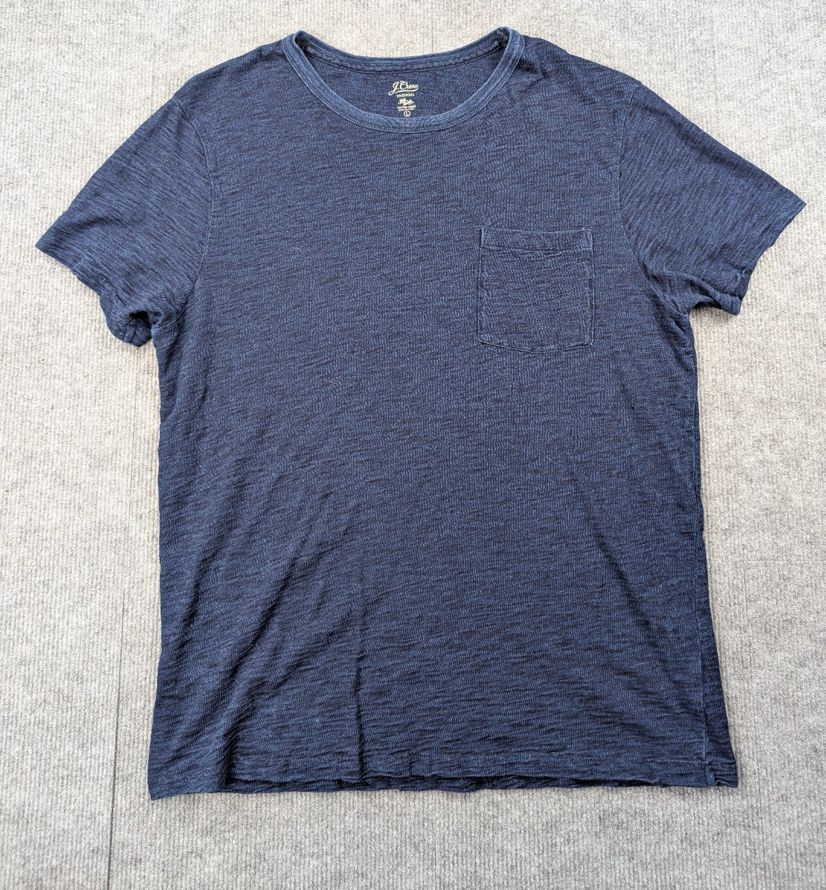 J Crew Pocket Tee Mens Large Indigo Knit Goods Cotton Blue Minimal Classic Shirt