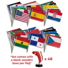 World Cup 2026 Flag Set 48 Countries 12x18in Stick Flags with Black Wooden Bases