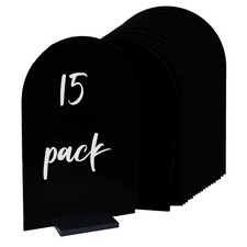 15 PCS Black Arch Acrylic Table Sign Stand 6x4 Inch Blank DIY Wedding Holders